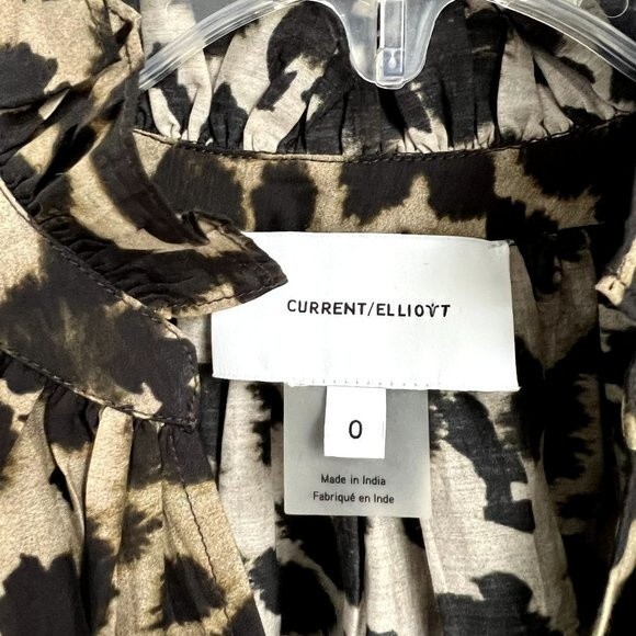 Current Elliott Animal Print Silk Cotton Blend Top - Picture 2 of 6